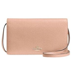 COACH Nude Pink Foldover Crossbody Bag NWT